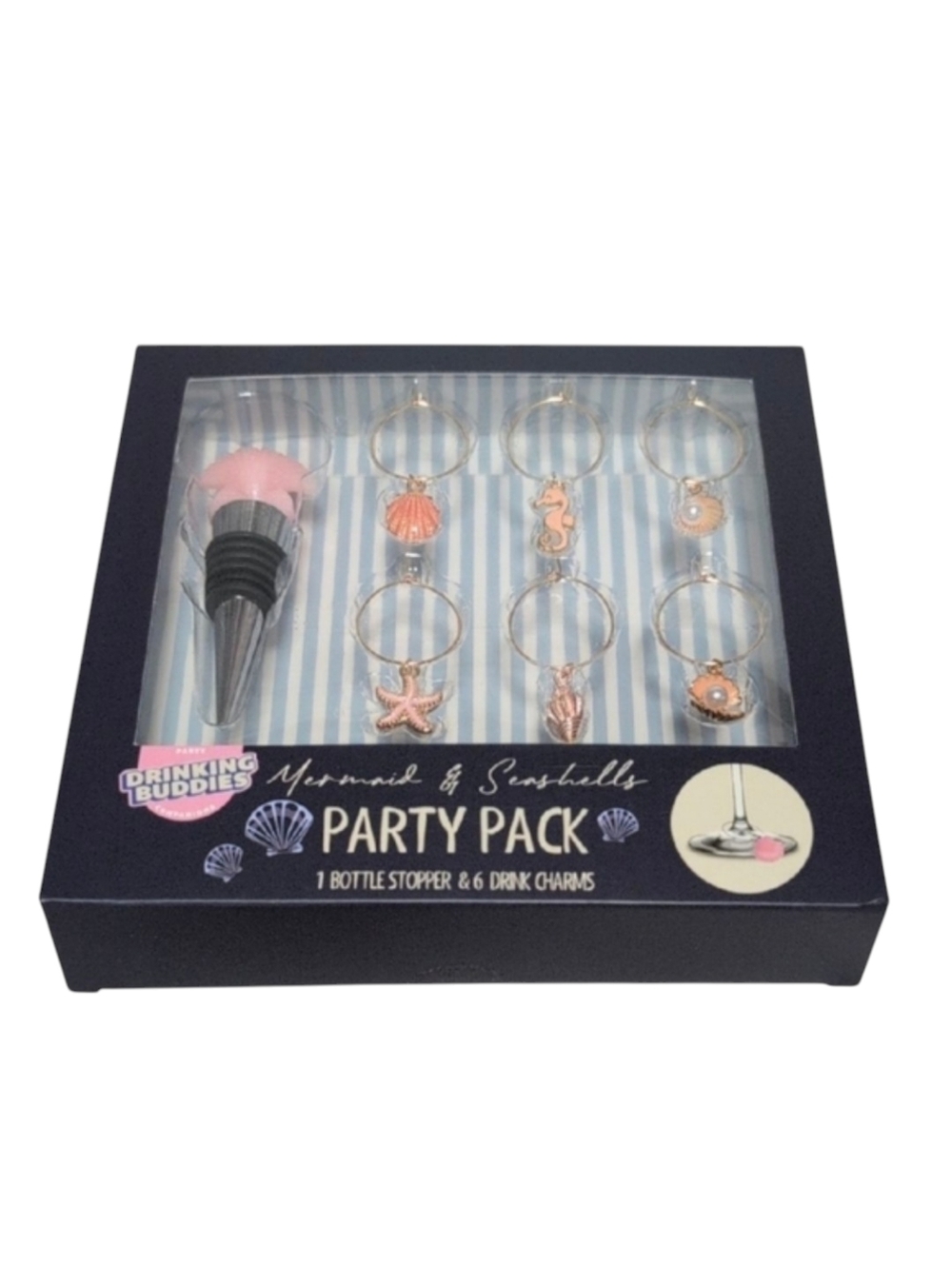 Mermaid & Seashells Bottle Stopper & Drink Charms Party Pack